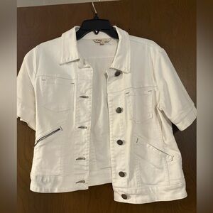 CAbi Women's White Jean Jacket